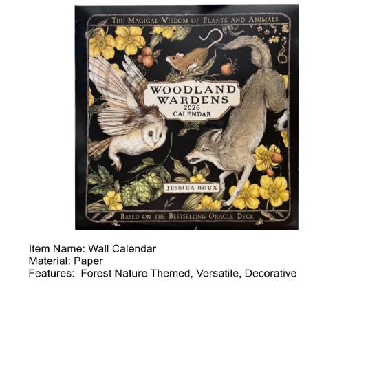 Whispering Wildwood 2026 Year Wall Calendar Nature Animal Themed Academic Year Planner Notes Dates Reminders