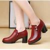 Women Fashion Sweet High Quality Red Square Heel Boots Botas Femininas Lady Classic Black Spring Summer Antkle Heel Boots Ba151