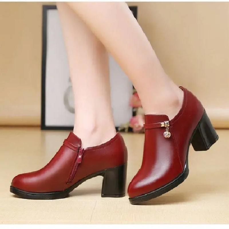 Botas Femininas Women Fashion Sweet Blue Comfort Ankle Boots Lady Classic Autumn & Winter High Heel Black Boots A9205