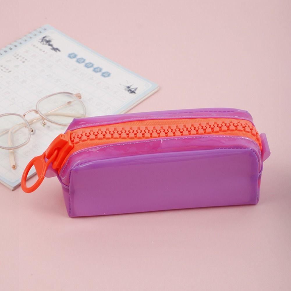 Large Capacity Zipper Transparent Pencil Case High Appearance Portable Makeup Pouch Children