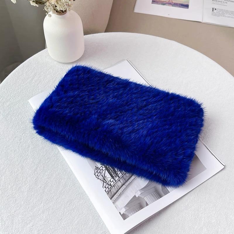 Elegant Women's Hand Knitted Rabbit Fur Breathable Animal Print Scarf Braided Collar Headband Short Winter Warm Snood Elastic