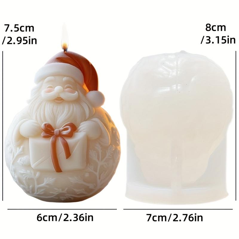 Santa Claus Hold Gift Scented Candle Silicone Mold Smile Santa Claus Holding Gift Box Scented Resin Plaster Molds Christmas Gift
