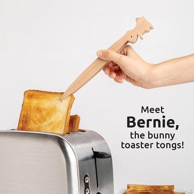 Щипцы для тостера, щипцы для тостов с белкой, животный дизайн, милые деревянные щипцы для приготовления пищи, кухонная утварь для