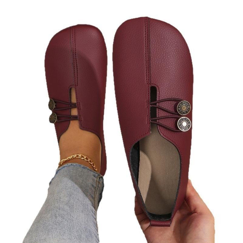 New Hollowed-out Flat Single Shoes for Women Round Toe Shallow Opening Large-sized Lazy Loafers