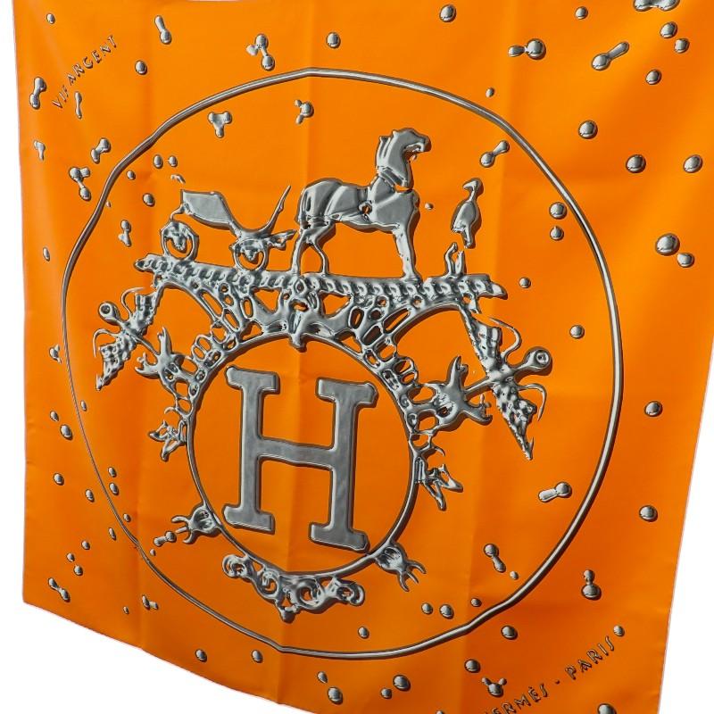 HERMES   шарф Оранжевый шелк Женский