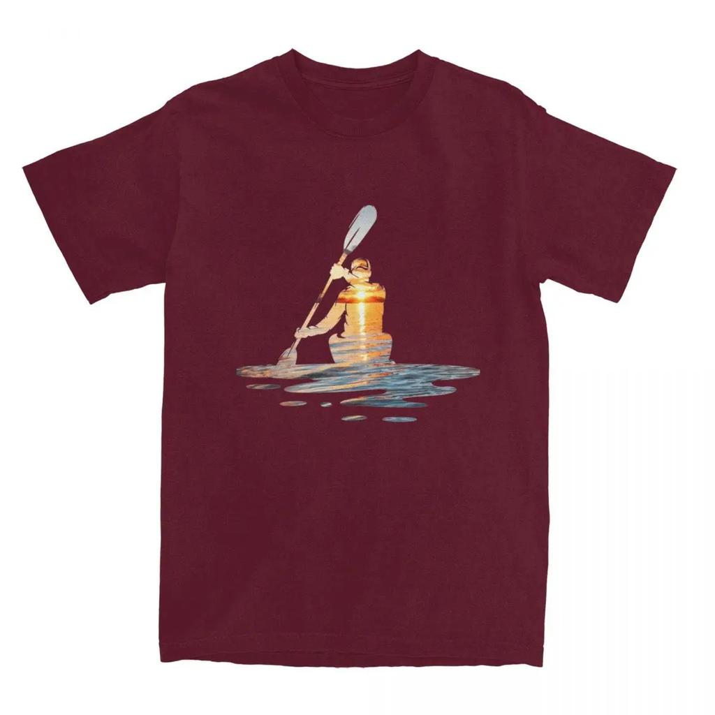 Морской каяк Спорт Каякинг для мужчин и женщин Футболка Sunset Kayaker Merch Хипстерские футболки Футболки Хлопок Идея подарка Одежда
