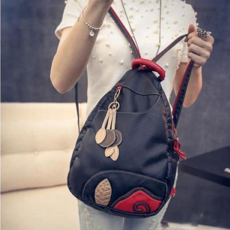 Винтажная сумка через плечо с вышивкой листьев, многофункциональный нагрудный женский кожаный рюкзак