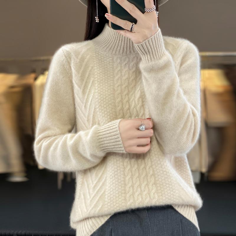 Женский кашемировый свитер Qinghe кашемир 30% кашемир 70% шерсть теплый и модный универсальный осенне-зимний