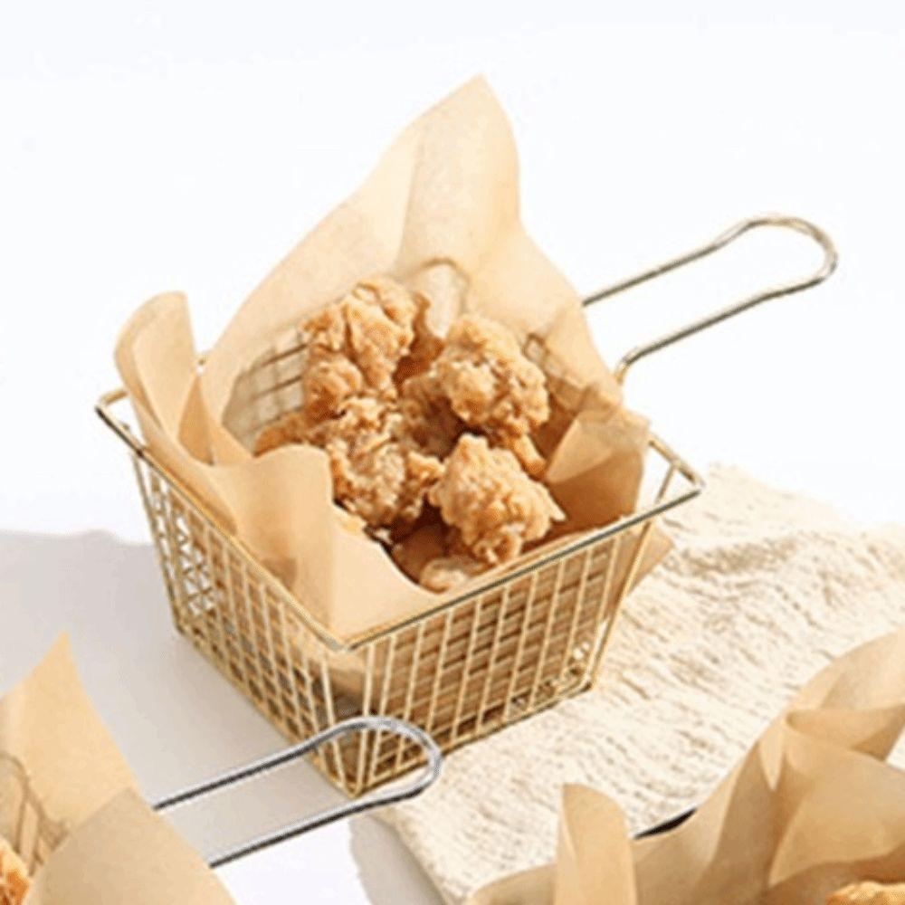 Iron Fryer Basket Silver Rose Gold Gold Frying Strainer French Fry Holder Restaurant Home Kitchen