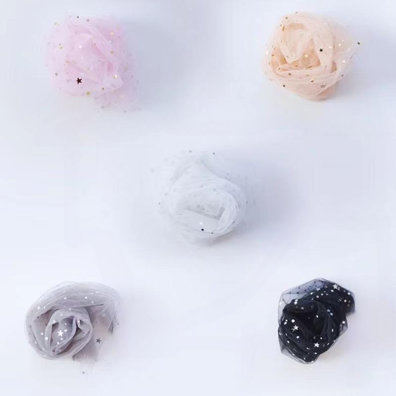 1 Pair Summer Fashion Candy Color Thin Mesh Tulle Ankle Socks WomenTransparent Elastic Mesh Shiny Stars Moon Fishnet Socks