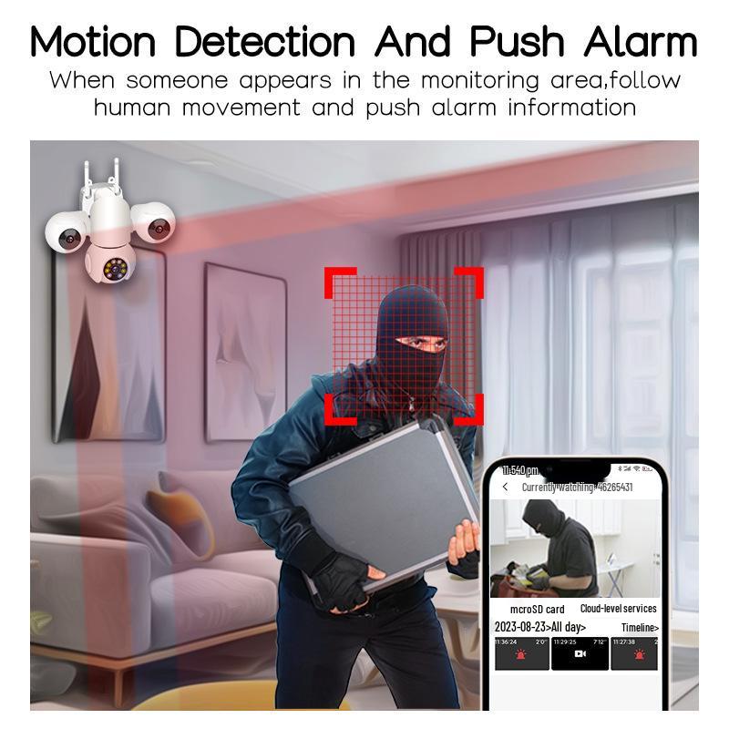 V380Pro Indoor Three-Lens 600W Pixel Home WiFi Camera