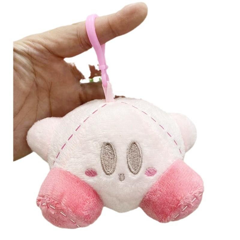 Pink Sweet Kirby Plush Doll Keychain Soft Cuddly Toy For Fashionable Charm Bag