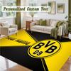 Crystal Velvet Square Rug Custom NameBorussia Dortmund Pattern Non Slip Home Floor Decor Rug