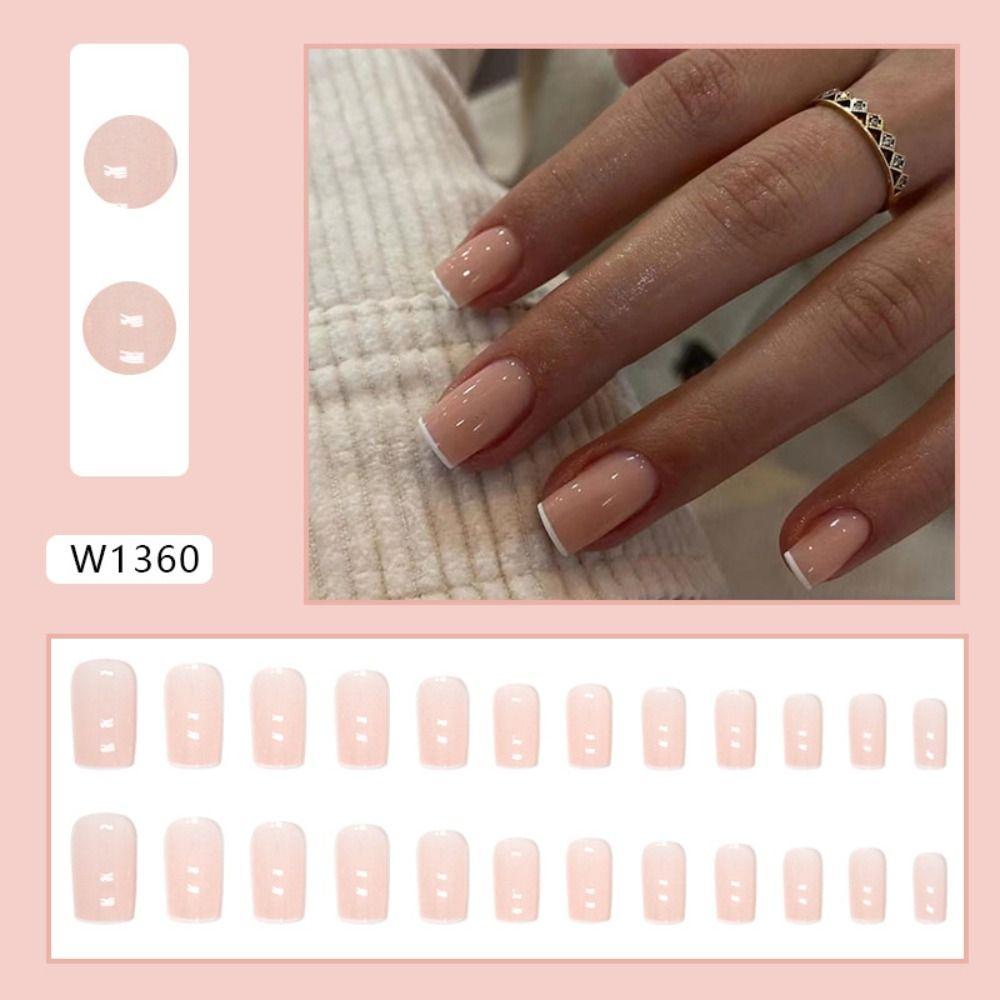 Радужные линии Накладные ногти Длинные квадратные накладные ногти Новые типсы для ногтей своими руками