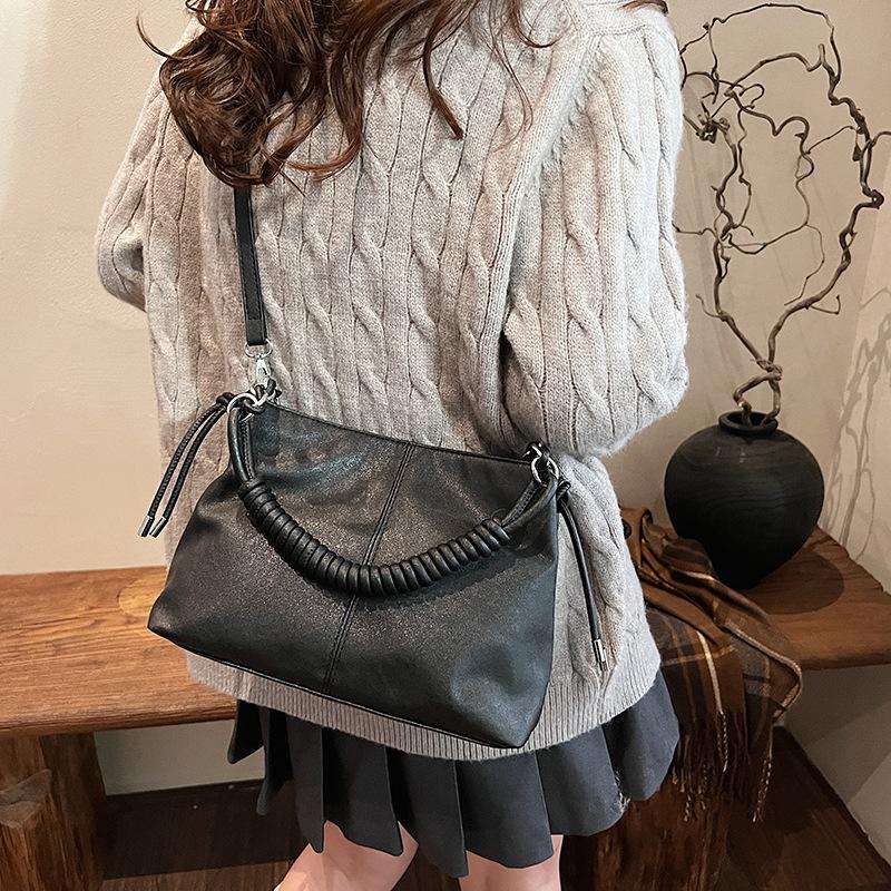 Простая мягкая ретро-сумка большой емкости для женщин, сумка на одно плечо через подмышку, модная сумка-тоут для поездок на работу