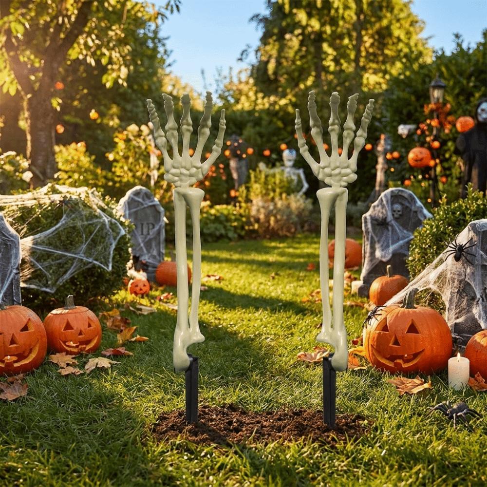 Plastic Skull Hand Decorations Life-Size Ghost Hand Yard Stakes Theme Party