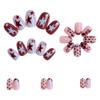 24pcs French False Nails with Star Prints Design Retro Polka Dot Press on Nails for Women Daily Wear