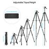 Portable Tripod Stand Aluminum Alloy 135cm 53in Max. Height 3kg Load Capacity with Phone Clamp Remote Shutter for