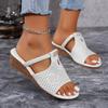 Summer Women's Shoes 2024 High Quality Open Toe Solid Color Women's Slippers Fashion Wedge Large Size Beach Women's Slippers