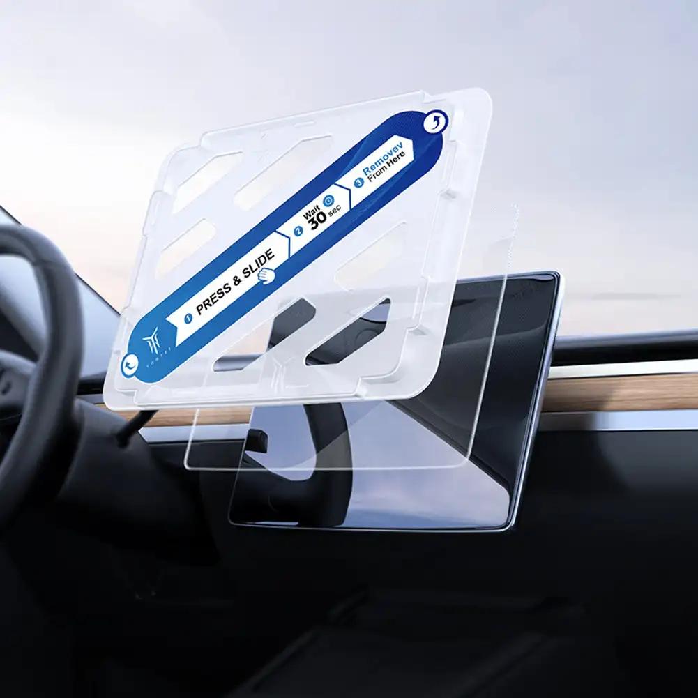 Автомобильный экран высокой четкости, защитная пленка для GPS-навигации, закаленные стеклянные пленки, защитная пленка с инструментом для Tesla Model 3 Y