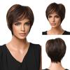 Парик Женский Короткие Волосы Натуральный Полный Головной Убор Модный Возрастной Уменьшение Короткие Вьющиеся Волосы Круглое Лицо Бобо Голова Кудрявые Волосы Полный Головной Убор Парики