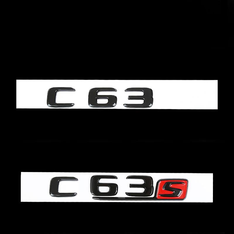 Car Tuning For C Class W204 W205 C63 C63S Letter Logo 3D ABS Sticker Car Rear Trunk Emblem Nameplate Decals