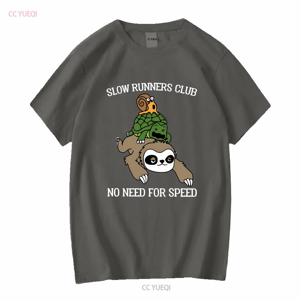 New Listingsloth Snail And Turtle Slow Runners Club No Need For Speed Funny Unisexs T Shirt Vintage Washed Fashion