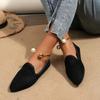 Large Size Soft-soled Pointy Fashion Casual Shoes Women  Autumn and Winter New-style Slip-on Comfortable Single Shoes 35-43