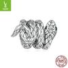 S925 Sterling Silver Coiled Snake Beads: Retro Dark Style DIY European & American Scattered Beads