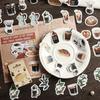 46pcs Stickers Vintage Style Classic Coffee Lovers Creative Materials Decorative Self-adhesive Stickers Painting Diy Stickers