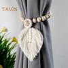 Wooden Bead Tassel Curtain Tieback Boho Elegant Rustic Farmhouse Living Room Bedroom Decor Curtain Holderback Holder Home Supplies