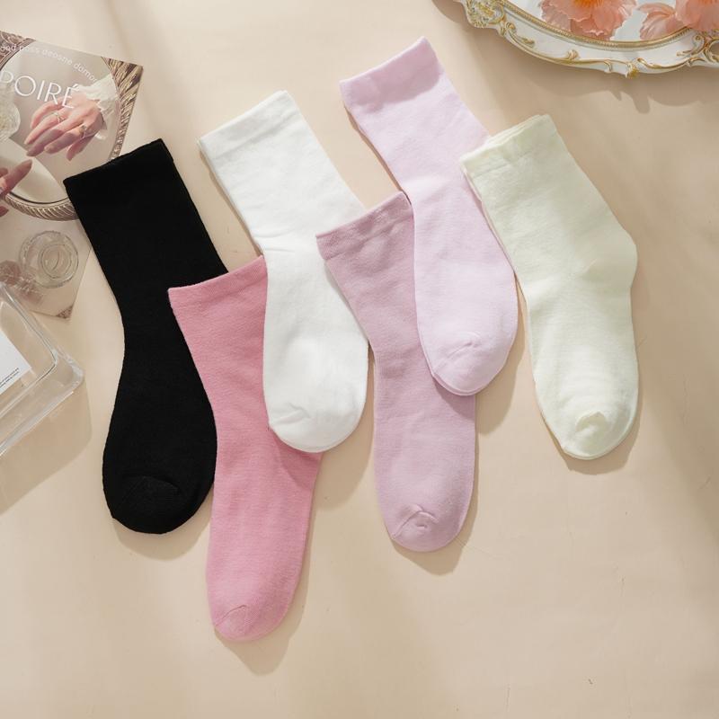 Autumn Winter Soft Comfort Breathable Dress Socks for Women Womens Cotton Crew Socks  Above Ankle Crew Socks for Casual