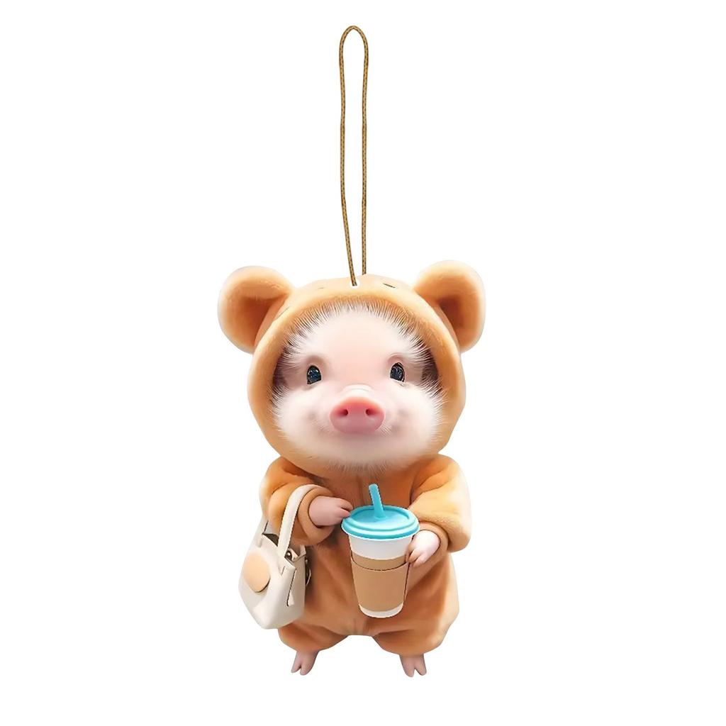 Интересная акриловая бирка с поросенком, бирка для ключей от машины, модная забавная свинья, декоративная подвеска, украшение, 1 шт., лучший подарок для друзей