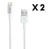 Lot 2 Cables USB Chargeur Blanc pour iPhone 11 / 11 PRO / 11 PRO MAX - Cable Chargeur Mesure 1 Metre [Phonillico®]