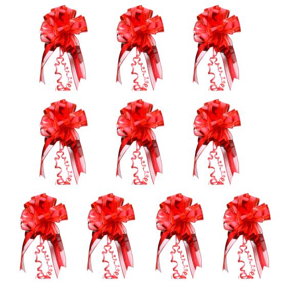 10Pcs Pull Bow Ribbon Romantic Car Pull Bows Hand-pulled Ribbon for Gift Packing Weddings Parties Decoration