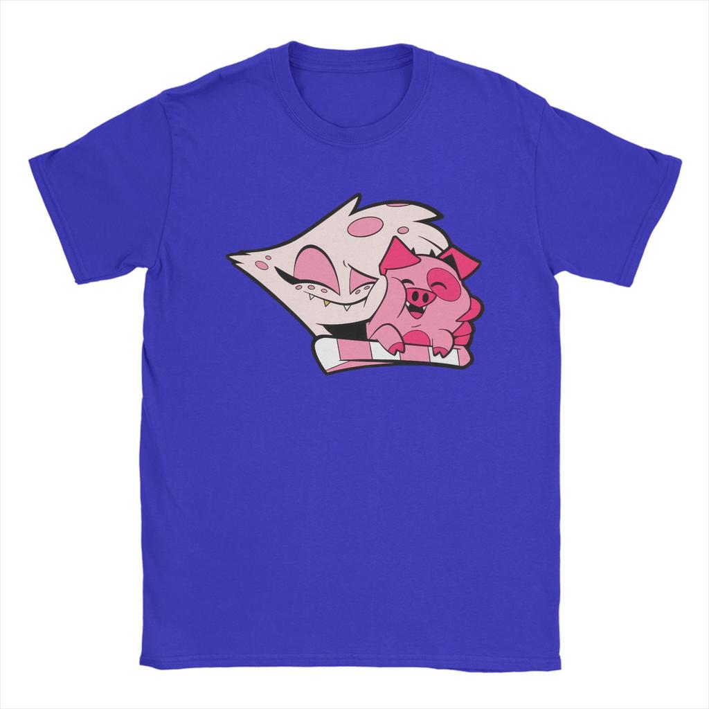 Angel Dust и Fat Nuggets Hazbins Hotels Мужские футболки Винтажные футболки Футболка с коротким рукавом и круглым вырезом Чистый хлопок Одежда больших размеров