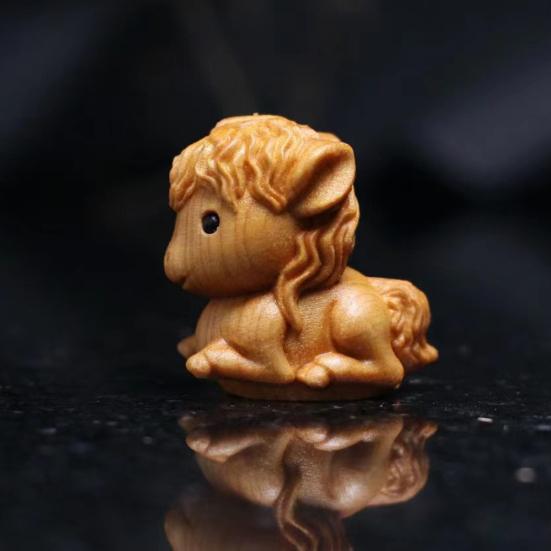 Деревянная миниатюрная декоративная фигурка скульптуры лошади из натурального дерева с гладкой поверхностью, статуэтка животного, декор для дома, книжная полка, гостиная