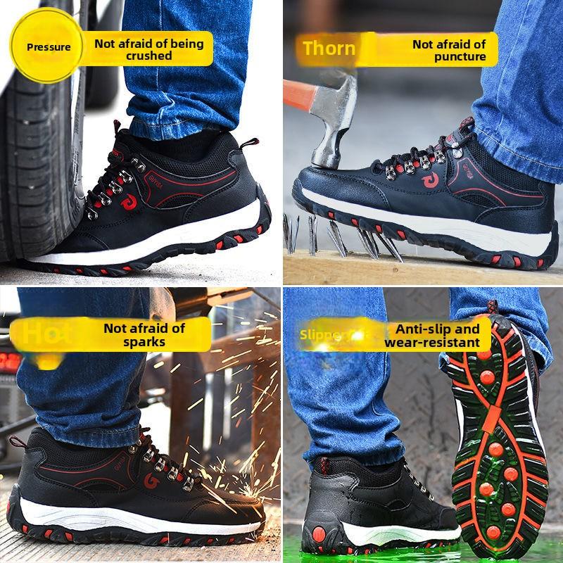 Fleece-lined Work Shoes for Men Woman Winter steel toe cap puncture Thickened Warm Woman Anti-smashing Work Shoes Men Protective