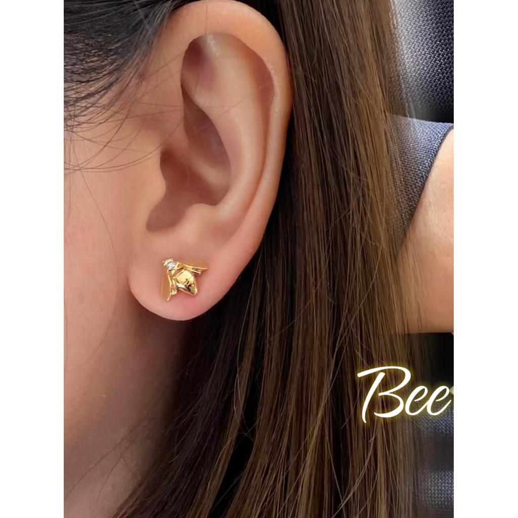 Серьги-крабики из серебряных игл, женские, с добавлением элементов-заклепок, модные и изысканные, высококлассное индивидуальное гальваническое покрытие золотом 18 карат