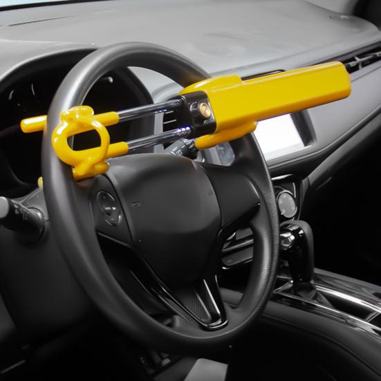 Блокировка рулевого колеса Twin Bar Car высокой видимости, регулируемая, универсальная посадка, сверхпрочная, устройство защиты от кражи
