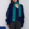 Geegee Ribbed Knit Long Scarf - Teal Blue