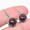 Серьги из стерлингового серебра 925 пробы с натуральным обсидианом красного дерева, 1,25 дюйма, F6K71