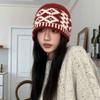 Small Face Retro Fair Island Knitted Wool Hat Women's Autumn and Winter Versatile Hat Thermal Head Hat Cold Hat