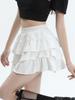 White Mini Cake Short Skirts For Women A-line High Waist Solid Color Skirt Korean Fashion Casual Summer Pleated Skirt