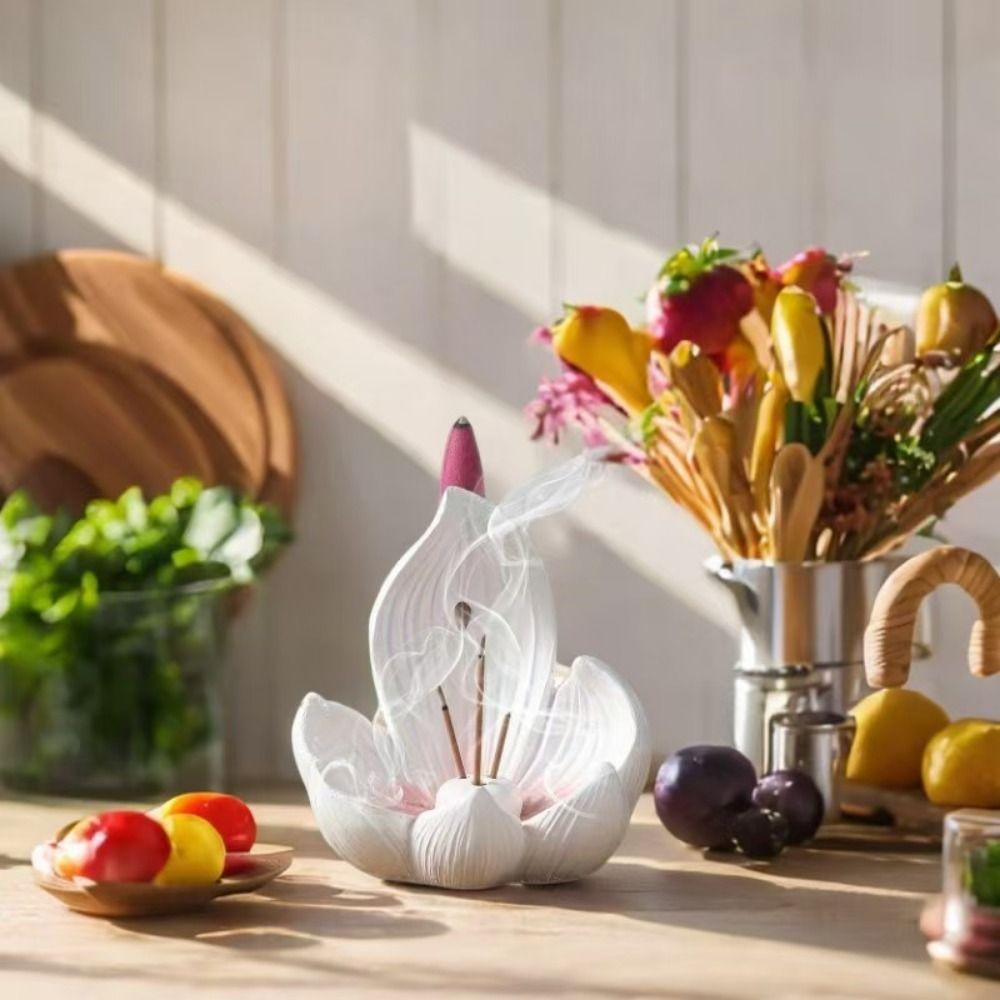 Lasting Lotus Reflux Incense Seat Portable Lotus Incens Ornament  Incense Accessory