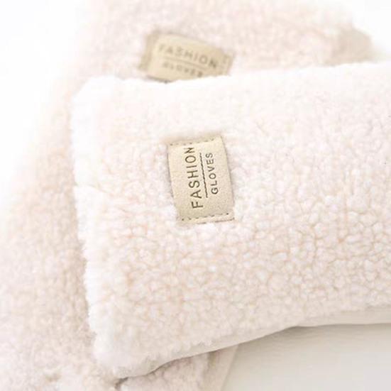 Женские зимние замшевые перчатки Теплые пушистые перчатки с сенсорным экраном Однотонные ветрозащитные перчатки с плюшевой подкладкой для вождения, поездок на работу, шопинга