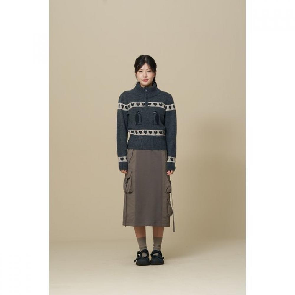 Hart Penguin Half Zip Sweater Charcoal