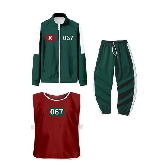 Комплект из 3 предметов Костюм для косплея Толстовка на молнии Куртка Брюки на кулиске с жилетом Корейский игровой спортивный костюм для женщин мужчин Спорт Бег Тренажерный зал