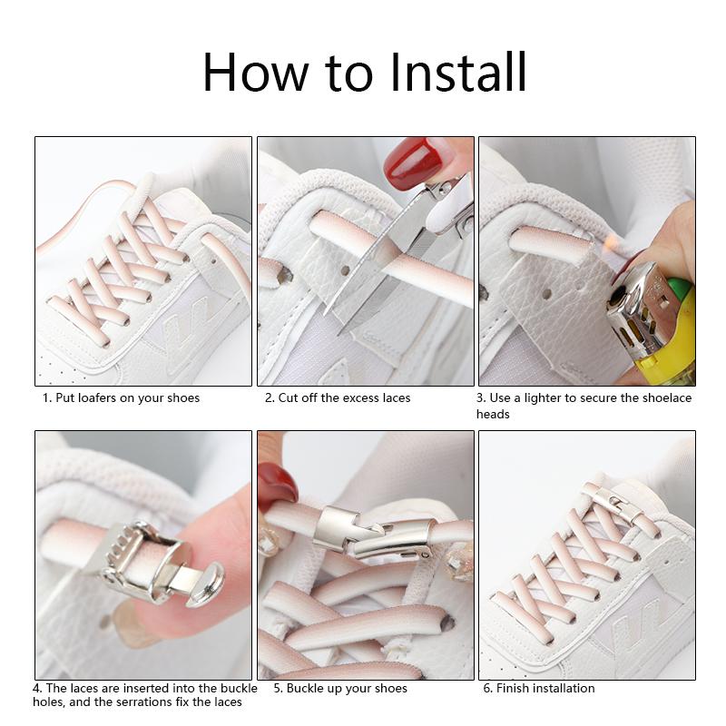 New Gradient Elastic Laces Sneakers Cross Locks Shoelaces Without Ties Kids Adult Sports No Tie Shoe Laces Rubber Bands Shoelace