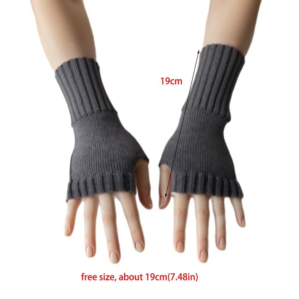 Solid Color Half Finger Mitten Knitted Fingerless Gloves New Knitted Gloves Autumn and Winter